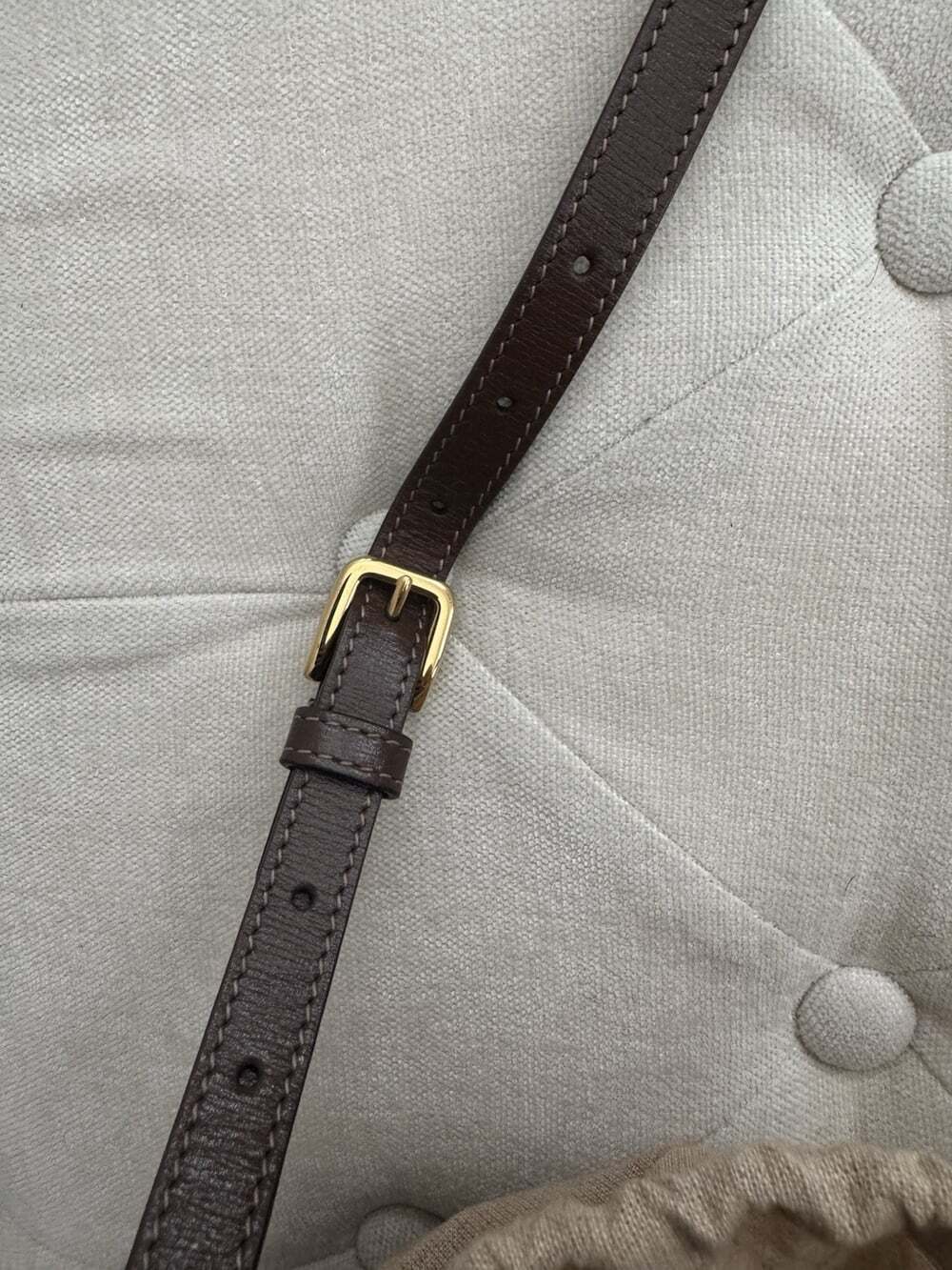 Gucci GG Monogram Crossbody Bag Zip Beige Brown Gold HW Small w/ Dust Bag - Picture 13 of 15